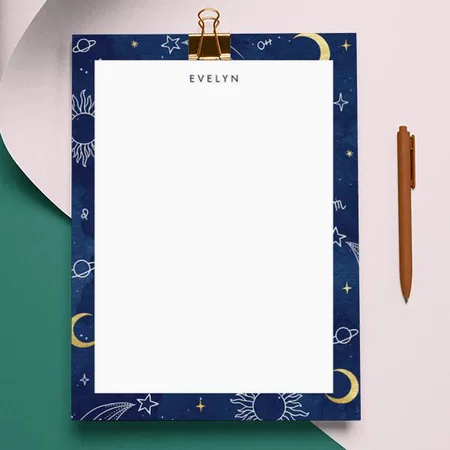Colorful Space Art Frame Customized Printed Letterheads