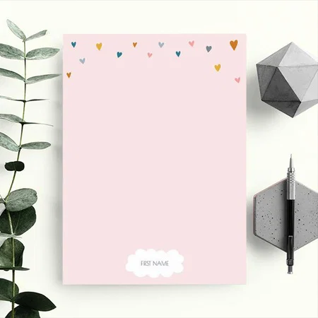 Cute Colorful Heart Design Customized Printed Letterheads