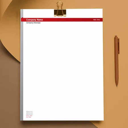 Grey Red Line Design Customized Printed Letterheads