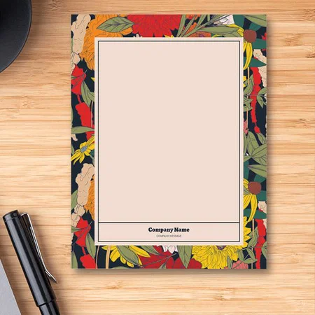 Floral Design Customized Printed Letterheads