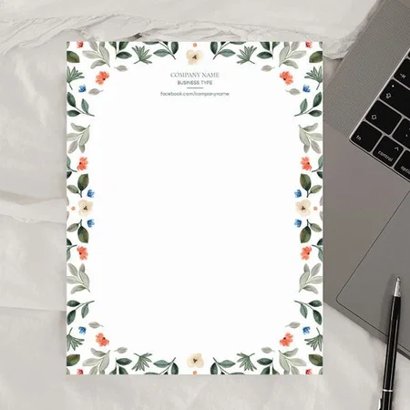 Green Floral Leaf Design Customized Printed Letterheads