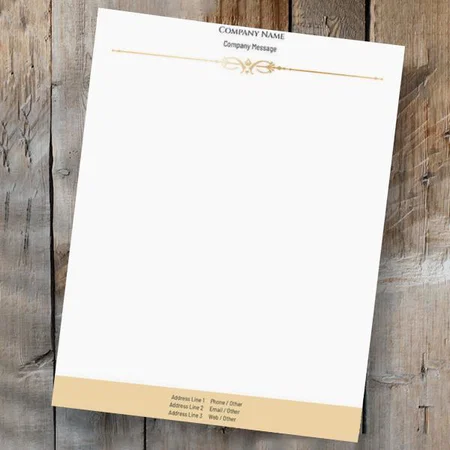 Vintage Gold Customized Printed Letterheads