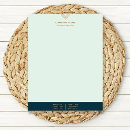 Blue Gold Customized Printed Letterheads