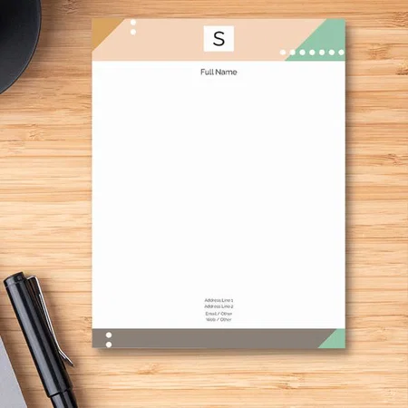 Yellow Pink Green Color Customized Printed Letterheads