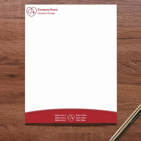 Red Stethoscope Doctor & Health Customized Printed Letterheads