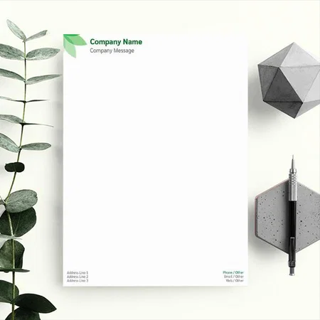 Diet & Nutrition Green Leaf Customized Printed Letterheads