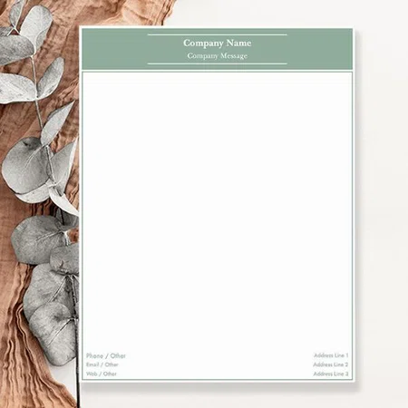 Simple Green And White Line Design Customized Printed Letterheads