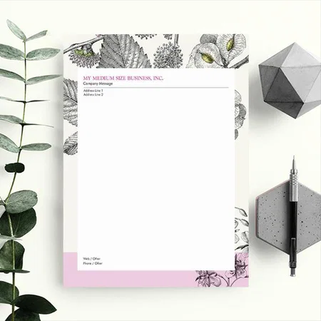 Premium Vector Floral Design Customized Printed Letterheads