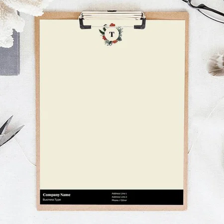 Floral Monogram Design Customized Printed Letterheads