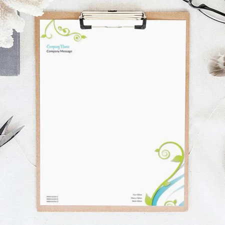 Green Floral Leaf Design Customized Printed Letterheads