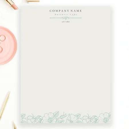 Floral Customized Printed Letterheads