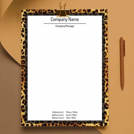 Modern Leopard Animal Print Customized Printed Letterheads