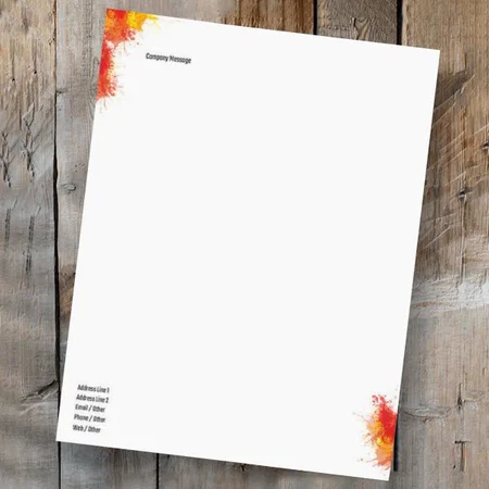 Yellow Orange Watercolor Design Customized Printed Letterheads