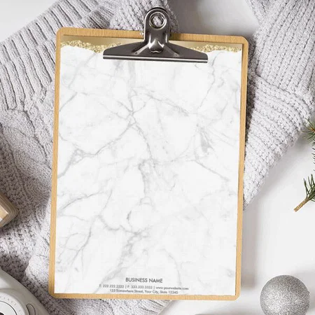 Trendy Marble Stylish Gold Customized Printed Letterheads