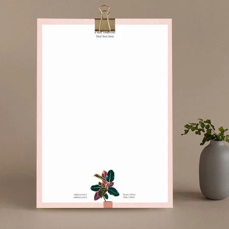 Green And Purple Leaf Customized Printed Letterheads