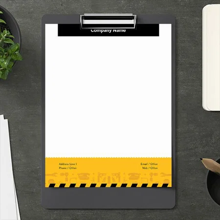 Bold Black And Yellow Design Customized Printed Letterheads