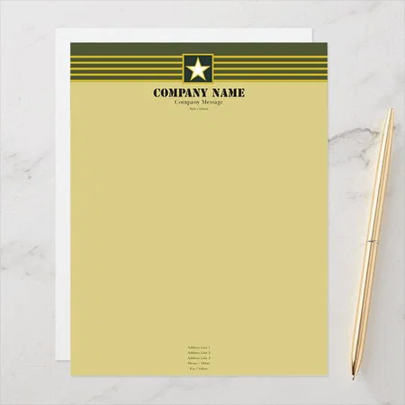 Star And Yellow & Green Line Design Customized Printed Letterheads