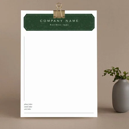Green And White Customized Printed Letterheads