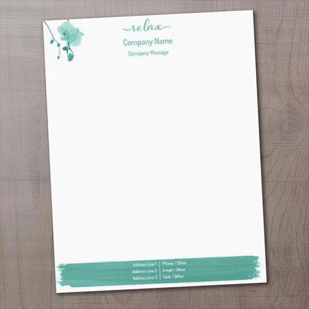 Blue Watercolor Hair Salons Customized Printed Letterheads
