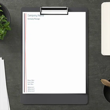 Modern Red Blue Line Customized Printed Letterheads