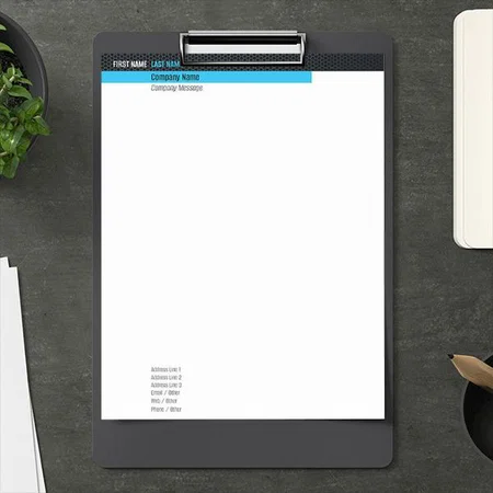 Simple Black And Blue Customized Printed Letterheads
