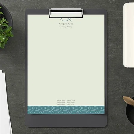 Simple Grey And Blue Customized Printed Letterheads