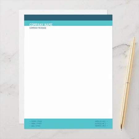 Modern Blue Advertising Design Customized Printed Letterheads
