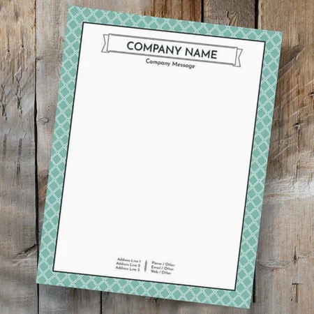 Blue And White Line Check Pattern Design Customized Printed Letterheads