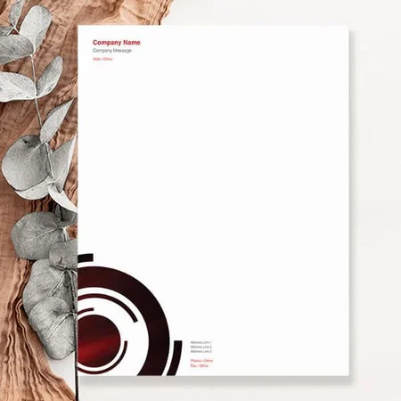 Modern Red Black Circle Design Customized Printed Letterheads