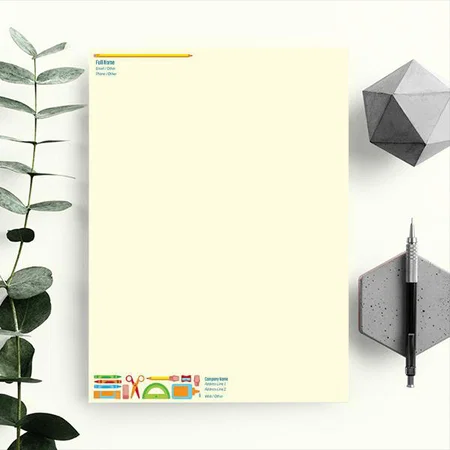Modern Vector Art Schools Customized Printed Letterheads
