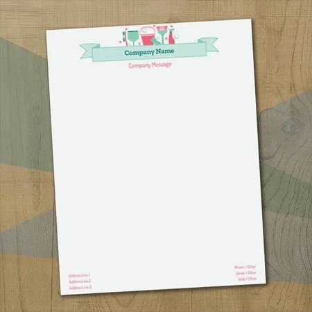 Retro & Vintage Blue Customized Printed Letterheads