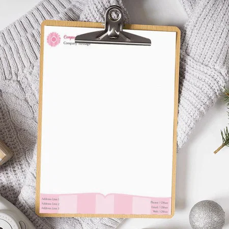Simple Pink White Customized Printed Letterheads