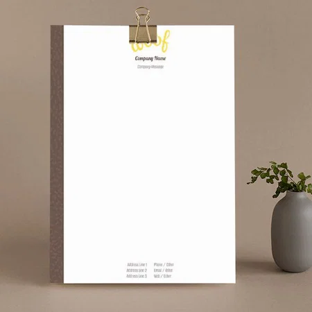 Simple Brown And White Customized Printed Letterheads