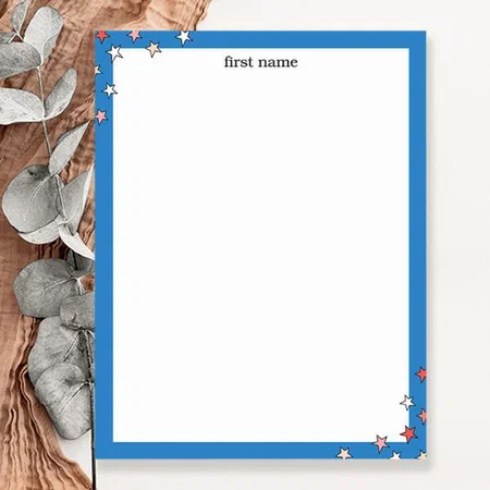 Modern Blue And White Star Design Customized Printed Letterheads