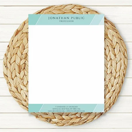 Elegant Blue And White Customized Printed Letterheads