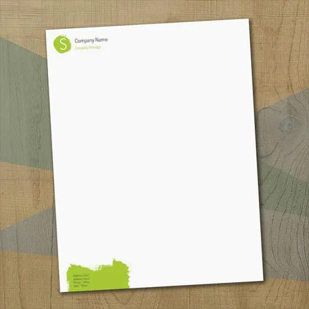 Green Watercolor Customized Printed Letterheads