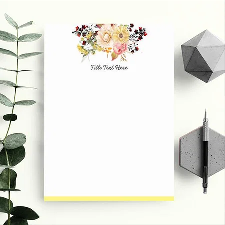 Floral Watercolor Design Customized Printed Letterheads