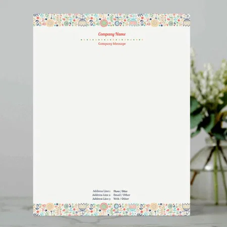 Vector Floral Design Customized Printed Letterheads