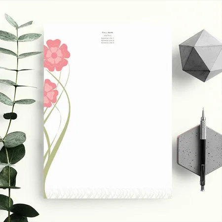 Event Planning & Entertainment Pink Flower Design Customized Printed Letterheads