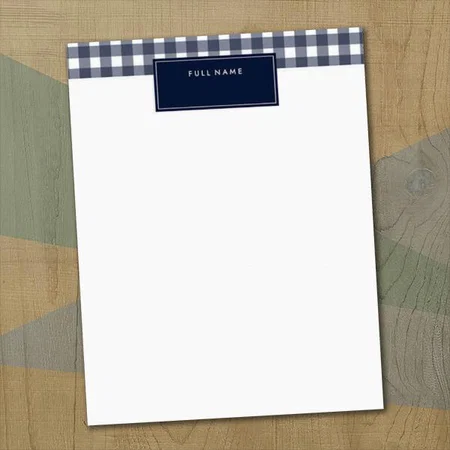 Blue And White Line Pattern Customized Printed Letterheads