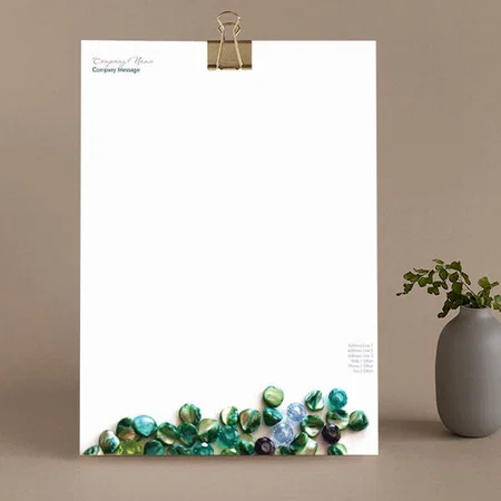 Green White Jewellery Design Customized Printed Letterheads