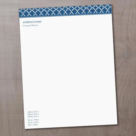 Vectors Blue And White Pattern Customized Printed Letterheads