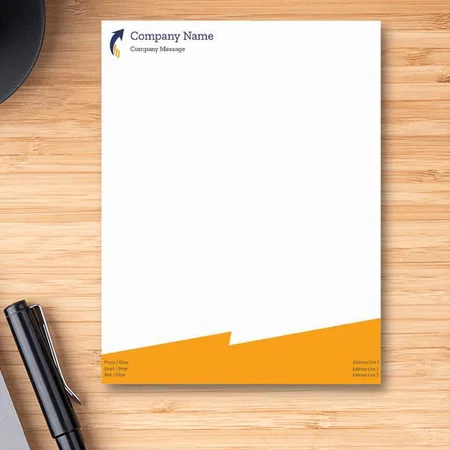Simple Yellow And White Customized Printed Letterheads