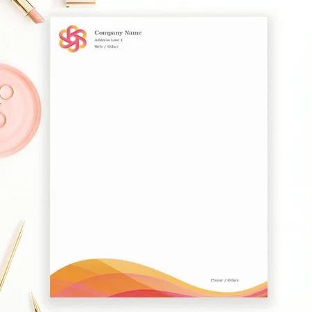 Modern Gradient Orange Red Customized Printed Letterheads