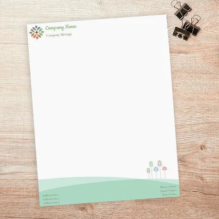 Modern Vector Art Design Customized Printed Letterheads