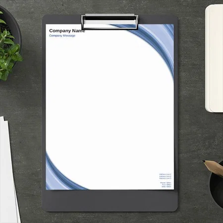 Blue And White Abstract Customized Printed Letterheads