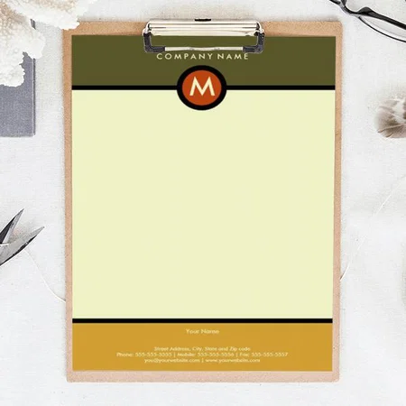 Modern Monogram Customized Printed Letterheads