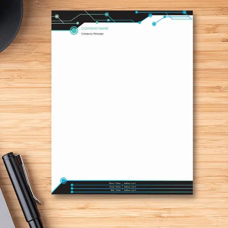 Technology And Internet Customized Printed Letterheads