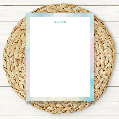 Blue Pink Watercolor Design Customized Printed Letterheads