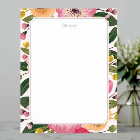 Watercolor Floral Design Customized Printed Letterheads